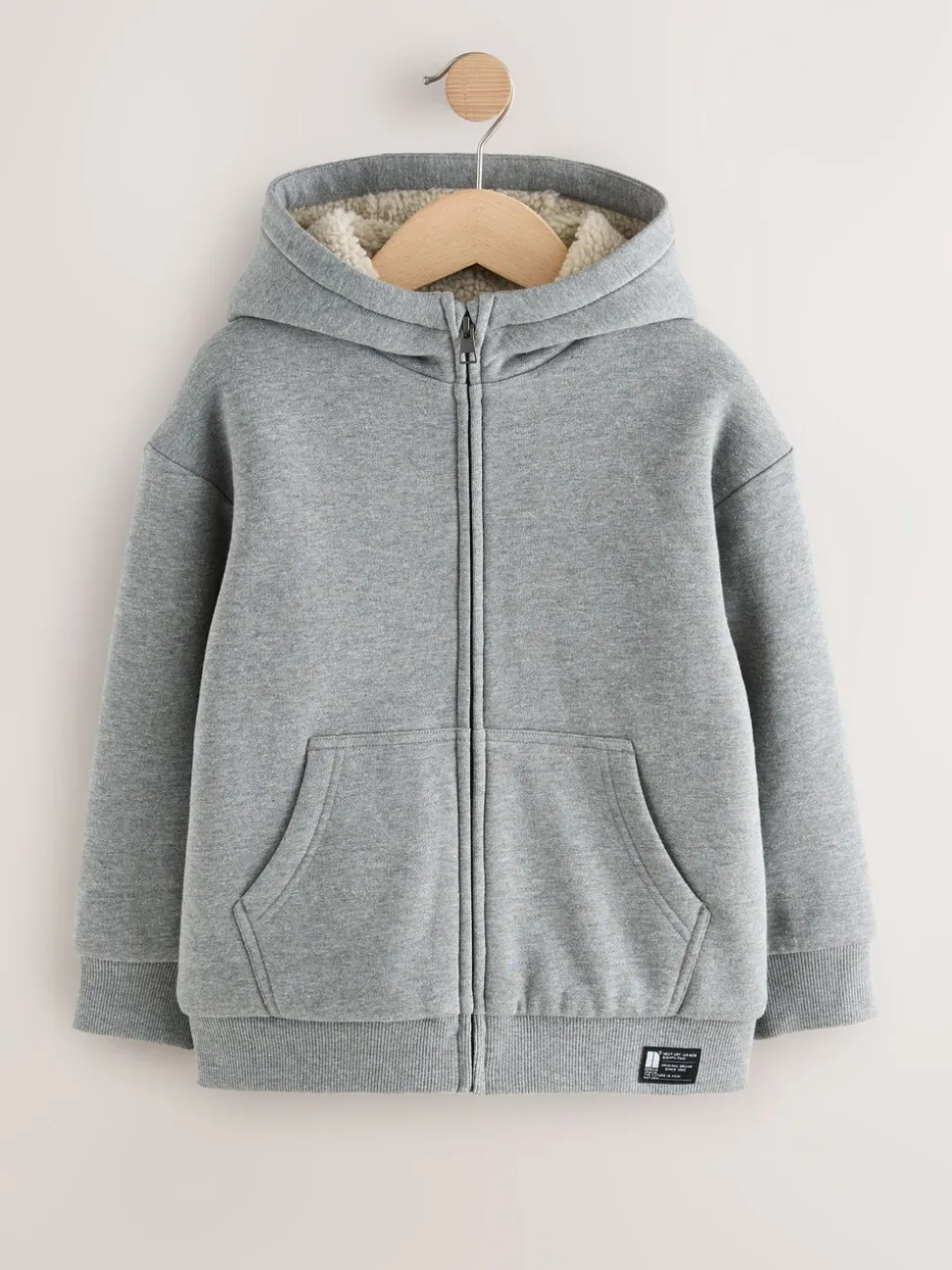 Grijs - Borg Fleece Zip Through Hoodie (3-16yrs)