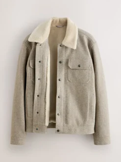 Grijs - Borg Lined Trucker Jacket