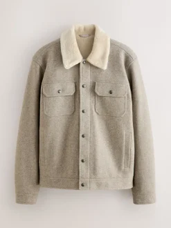 Grijs - Borg Lined Trucker Jacket