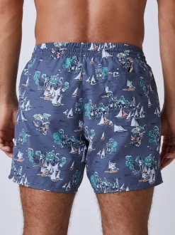 Grijs - BOSS Piranha Printed Swim Shorts