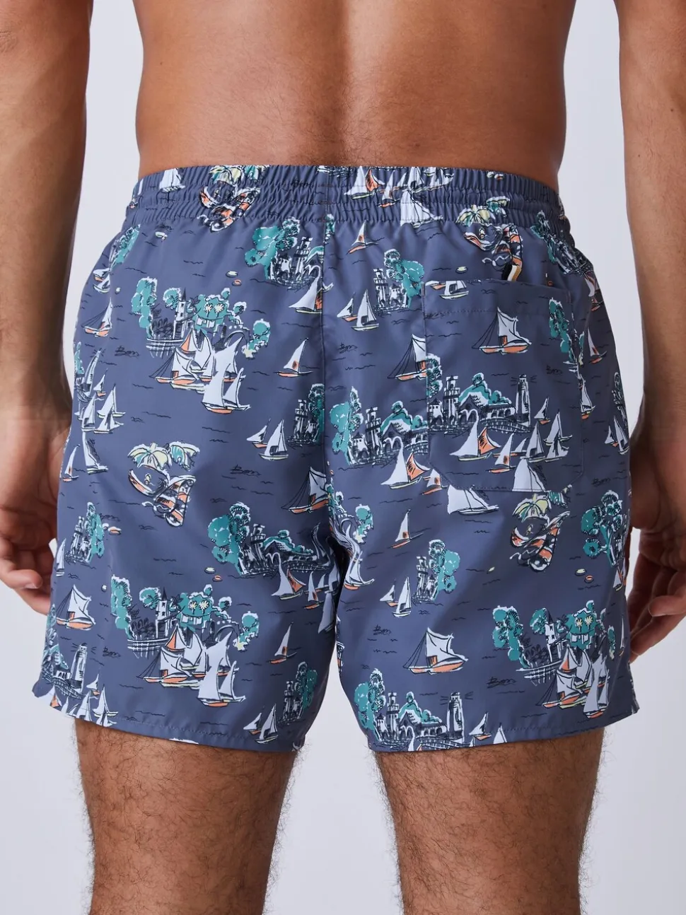 Grijs - BOSS Piranha Printed Swim Shorts