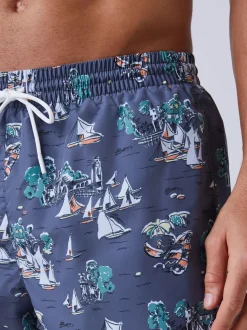Grijs - BOSS Piranha Printed Swim Shorts