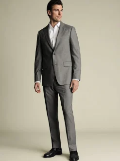 Grijs - Charles Tyrwhitt Sharkskin Slim Fit Jacket