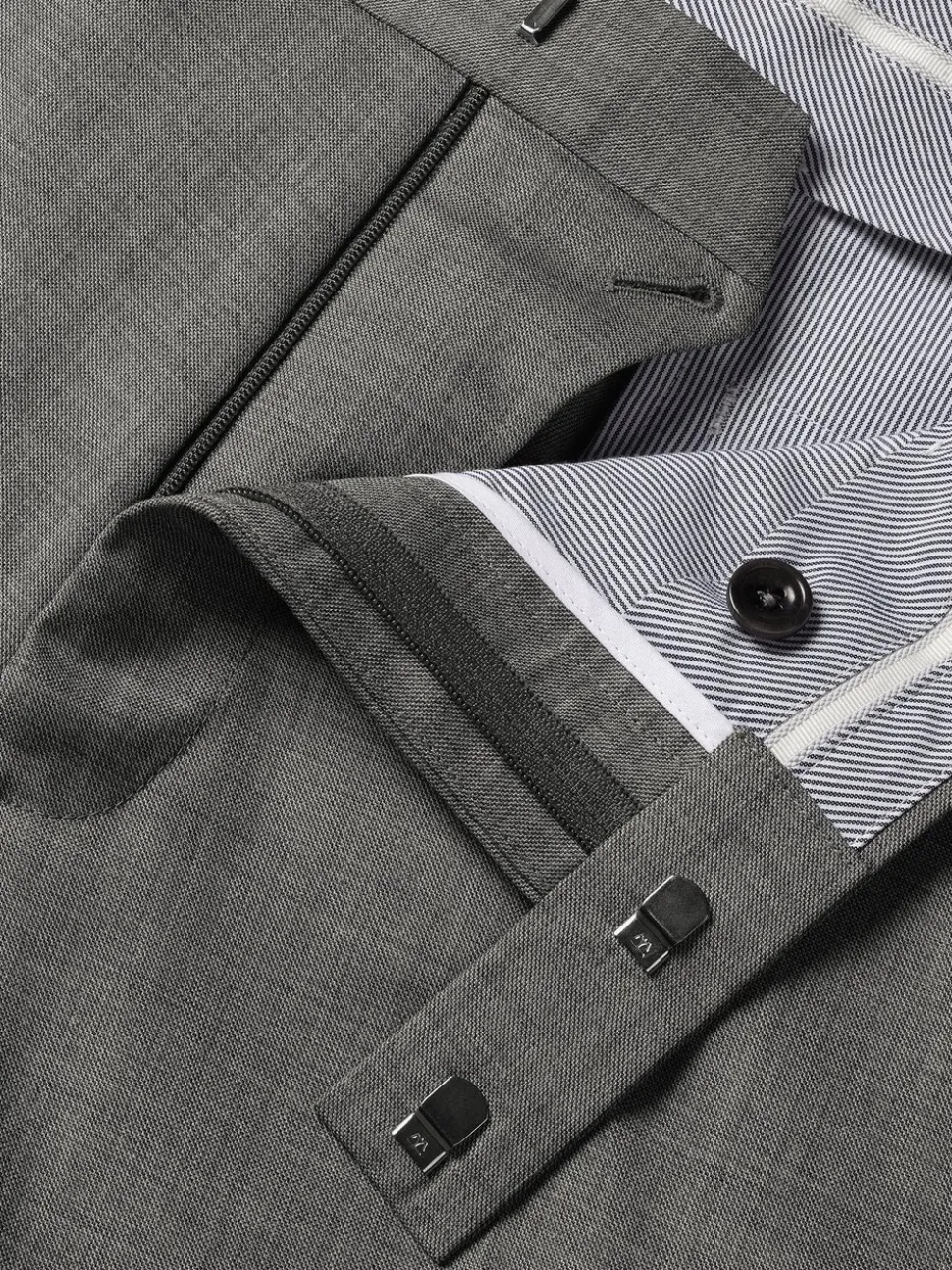 Grijs - Charles Tyrwhitt Slim Fit Sharkskin Trousers