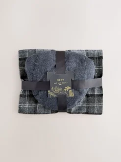 Grijs - Check Flat Cap And Scarf Set