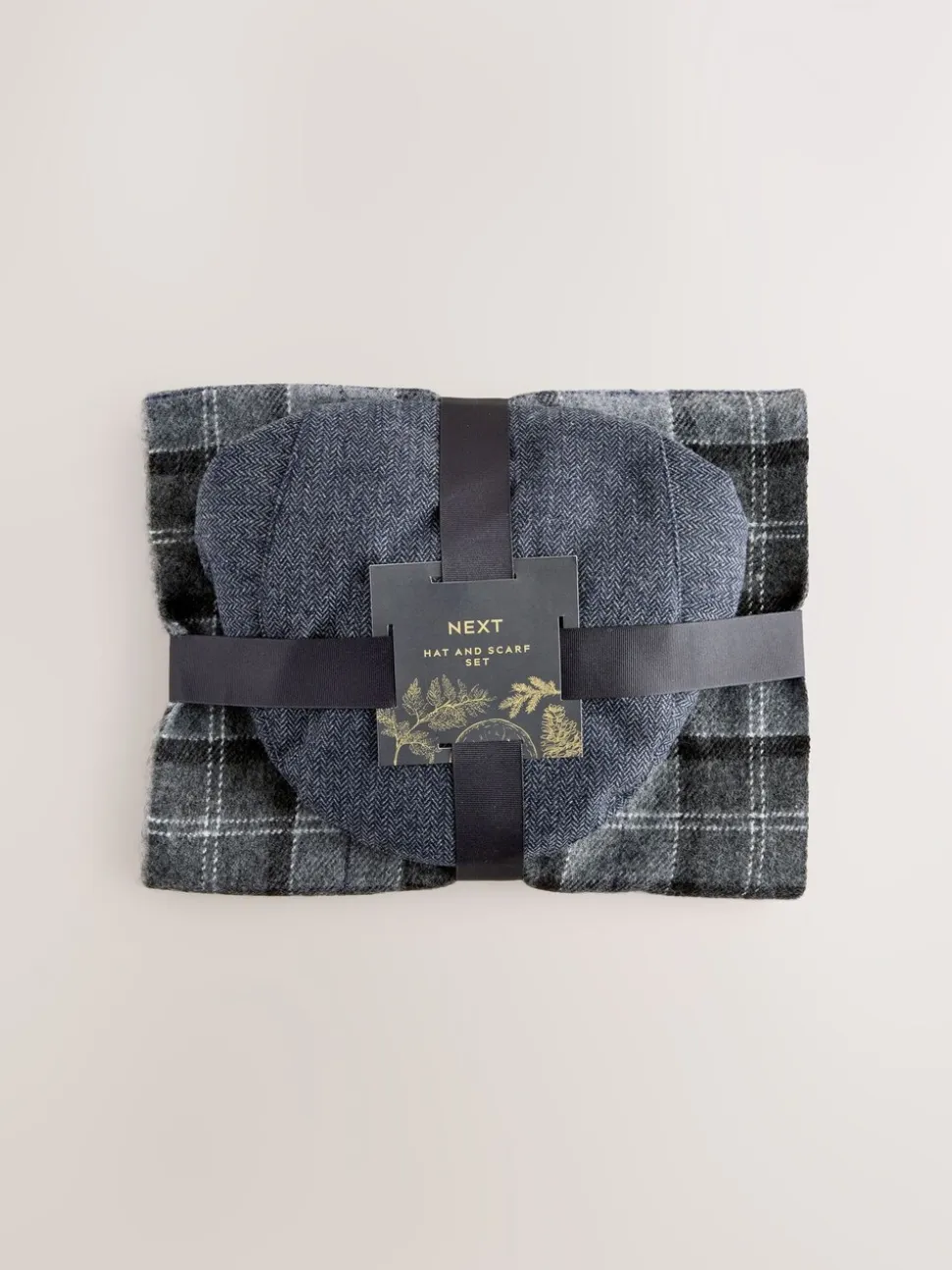 Grijs - Check Flat Cap And Scarf Set