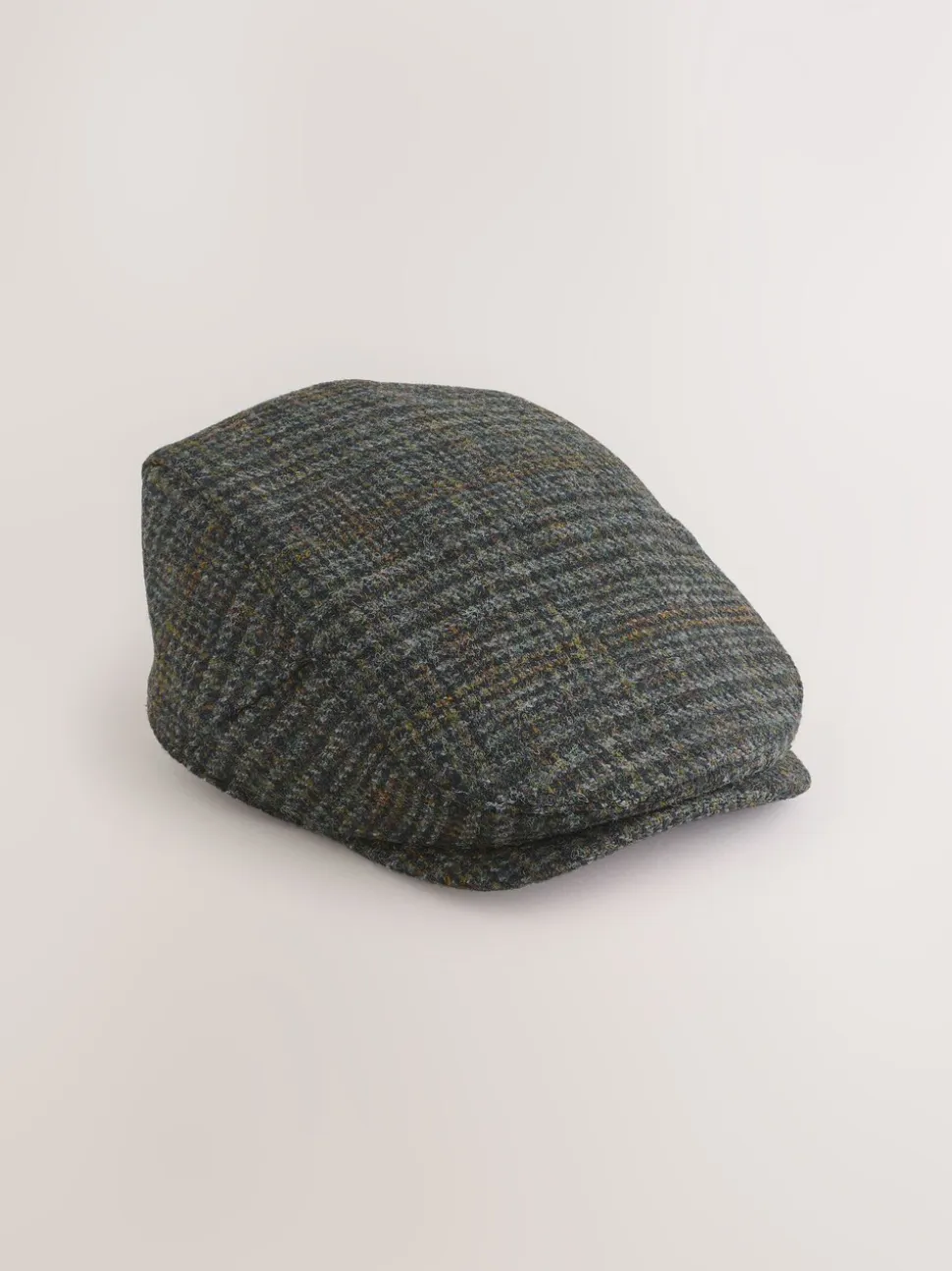 Grijs - Check Harris Tweed Flat Cap