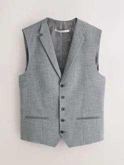Grijs - Contrast Fabric Detail Suit Waistcoat