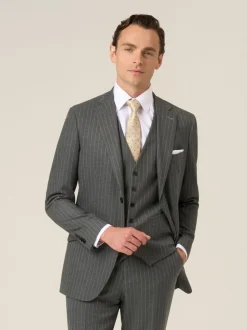 Grijs - Enkele knoop - Skopes Cassius Tailored Fit Stripe Suit Jacket