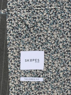Grijs - Enkele knoop - Skopes Cassius Tailored Fit Stripe Suit Jacket
