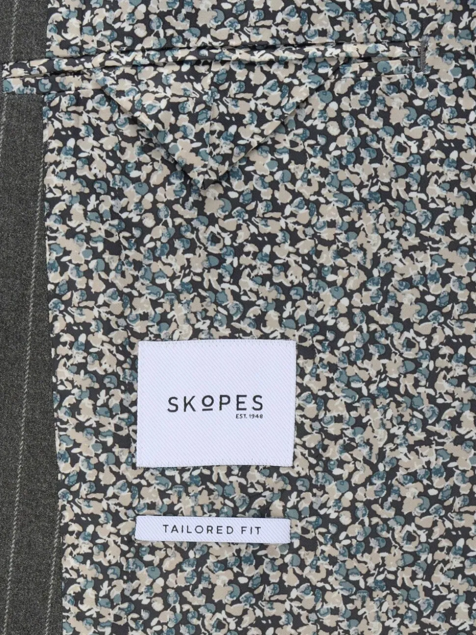 Grijs - Enkele knoop - Skopes Cassius Tailored Fit Stripe Suit Jacket