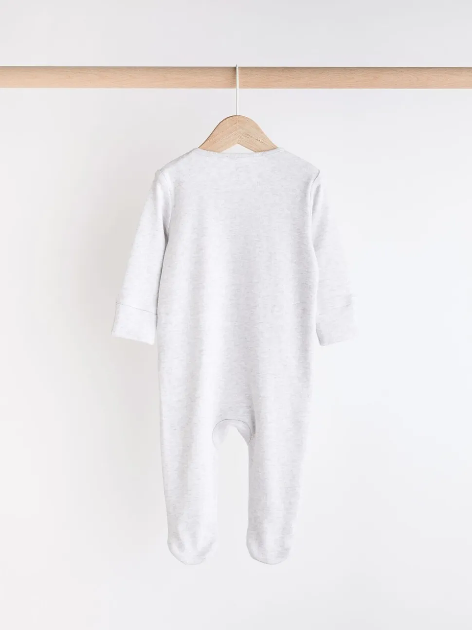 Grijs - Essential 100% Katoenen babypakjes met rits 3 Pack (0-3jr)