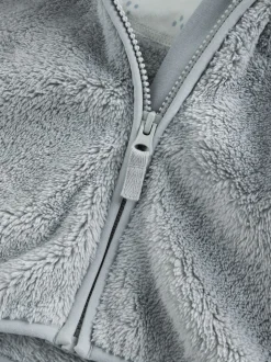 Grijs - Fleece babyjack met rits