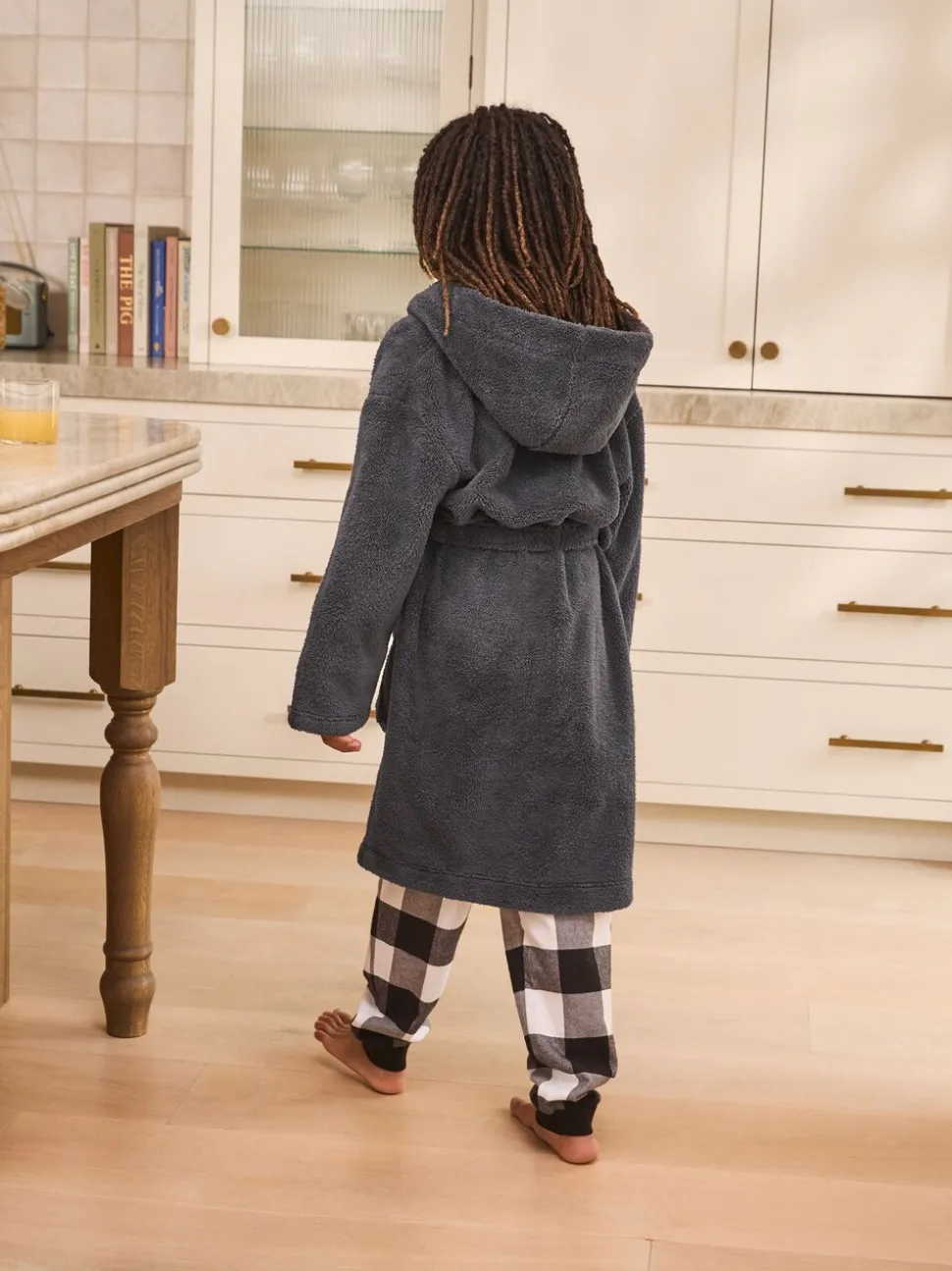 Grijs - Fleece badjas (1,5-16jr)