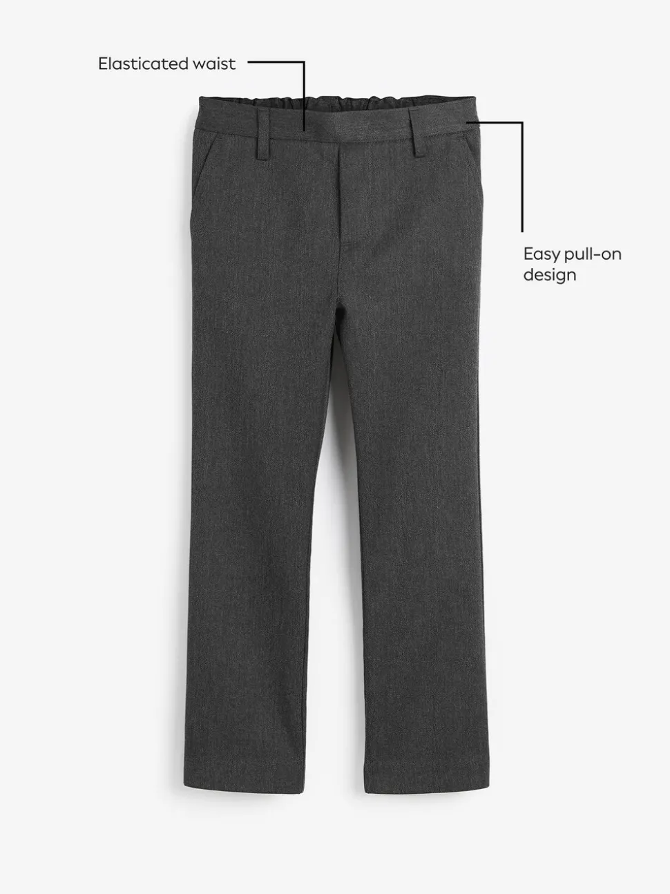 Grijs - Formele schoolbroek met rechte pijpen (3-17jr)