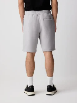 Grijs - Geborstelde jersey shorts met ritszakken