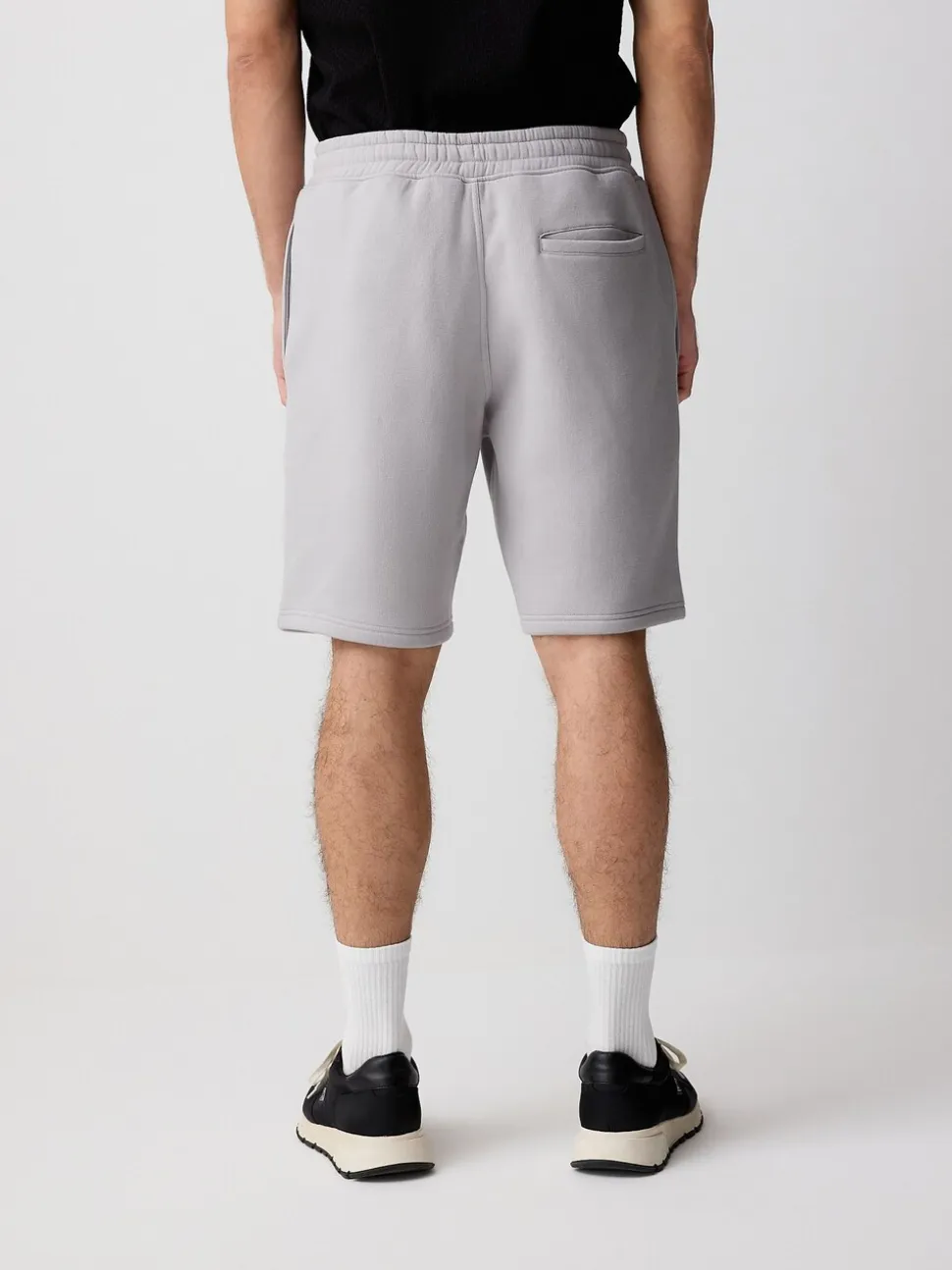 Grijs - Geborstelde jersey shorts met ritszakken