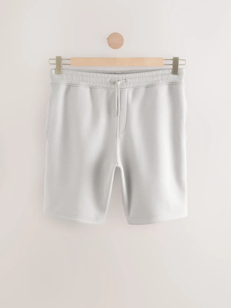 Grijs - Geborstelde jersey shorts met ritszakken