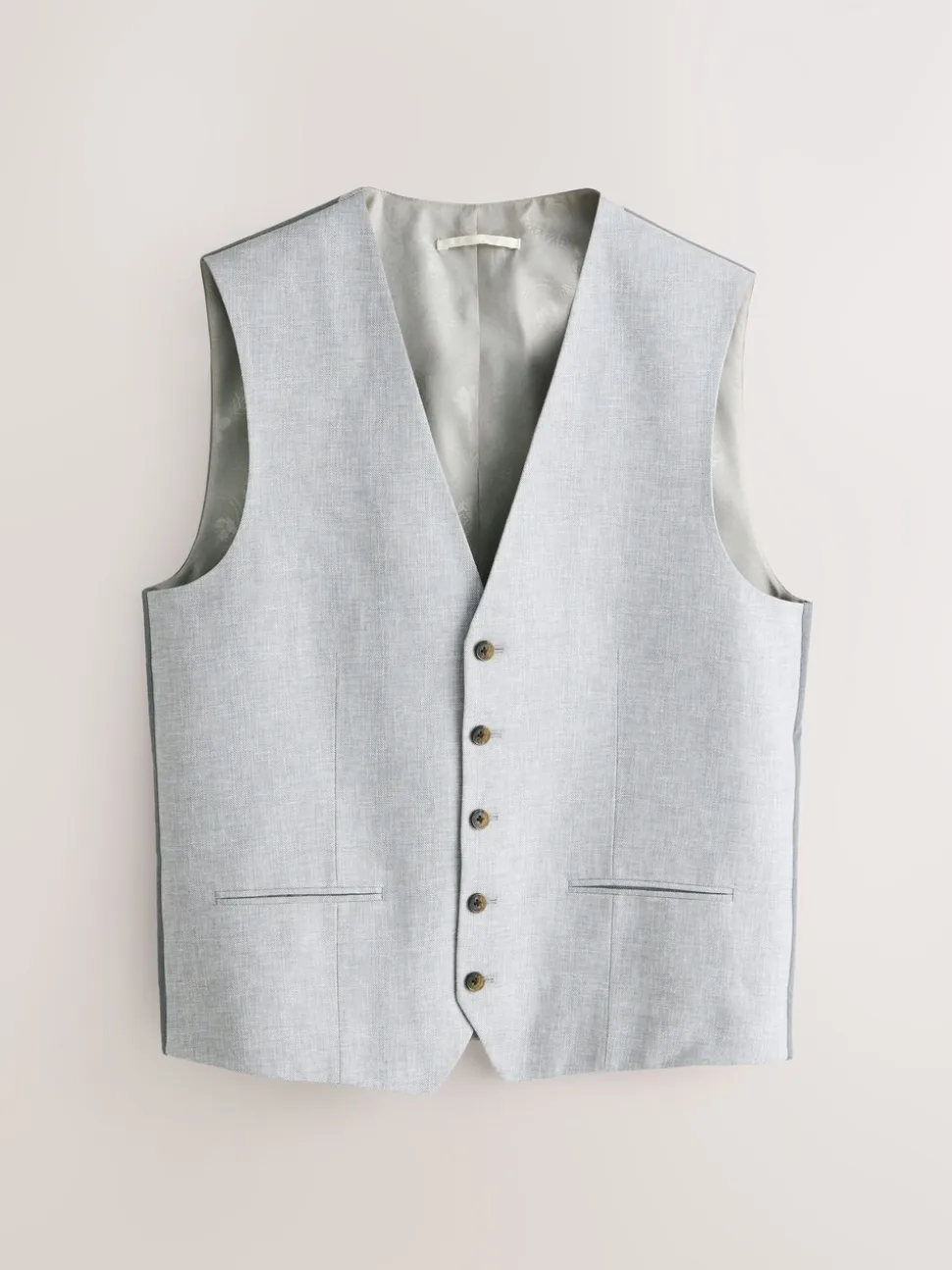Grijs - Gilet van linnenmix met textuur