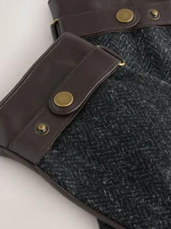 Grijs - Harris Tweed And Leather Gloves