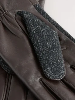 Grijs - Harris Tweed And Leather Gloves