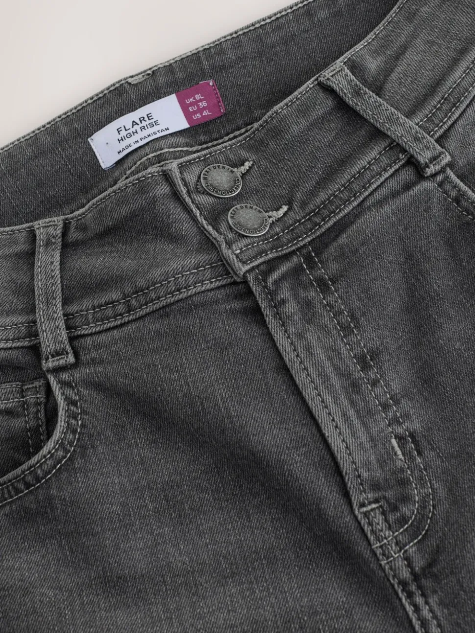 Grijs - High Rise Stretch Flare Jeans
