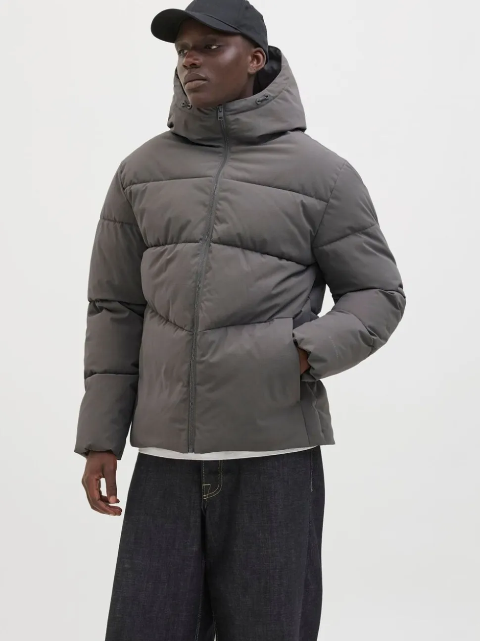 Grijs - Jack & Jones - Gewatteerd jack met capuchon