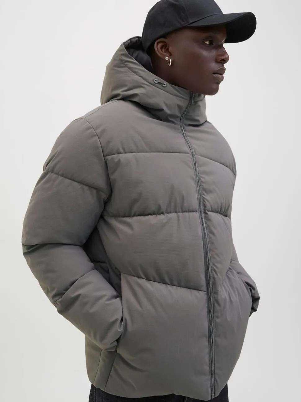 Grijs - Jack & Jones - Gewatteerd jack met capuchon