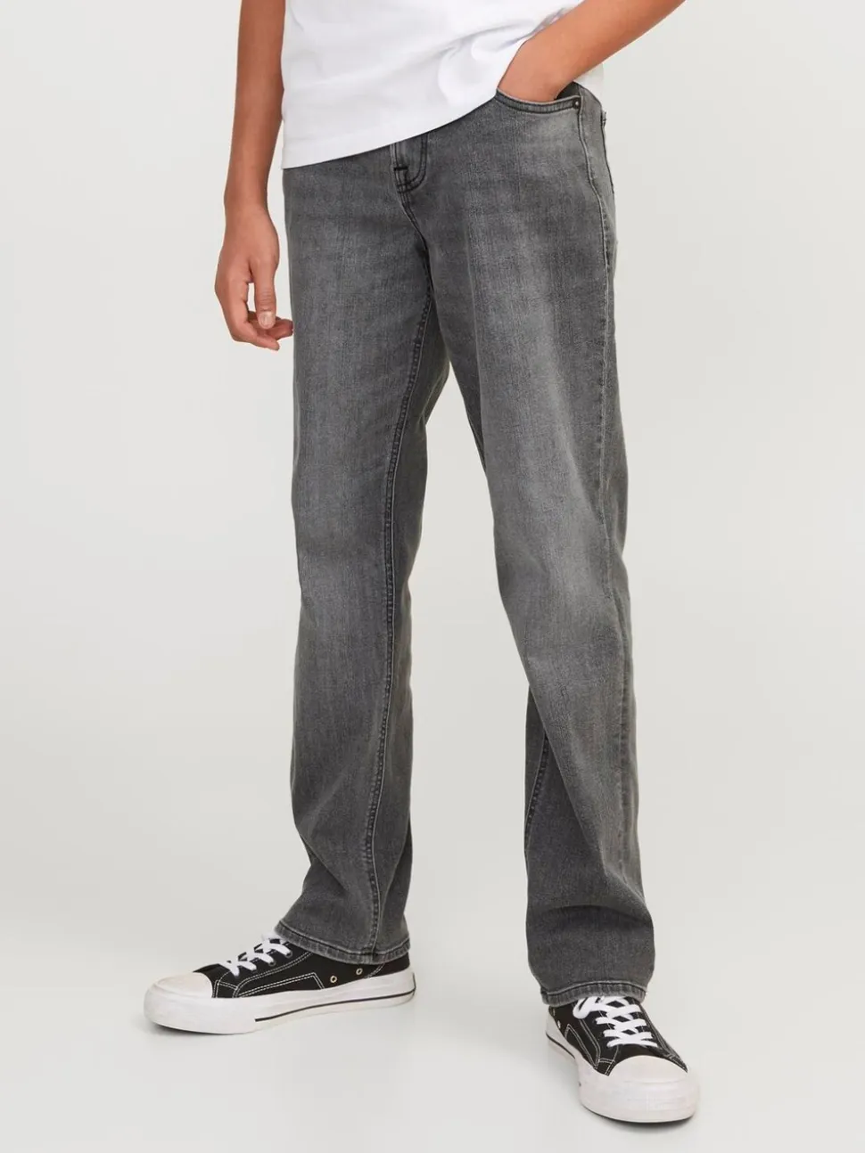 Grijs - JACK & JONES Junior Grey Clark Regular Fit Jeans