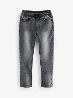 Grijs - Jeans met stretch en elastische taille (3-16 jr)