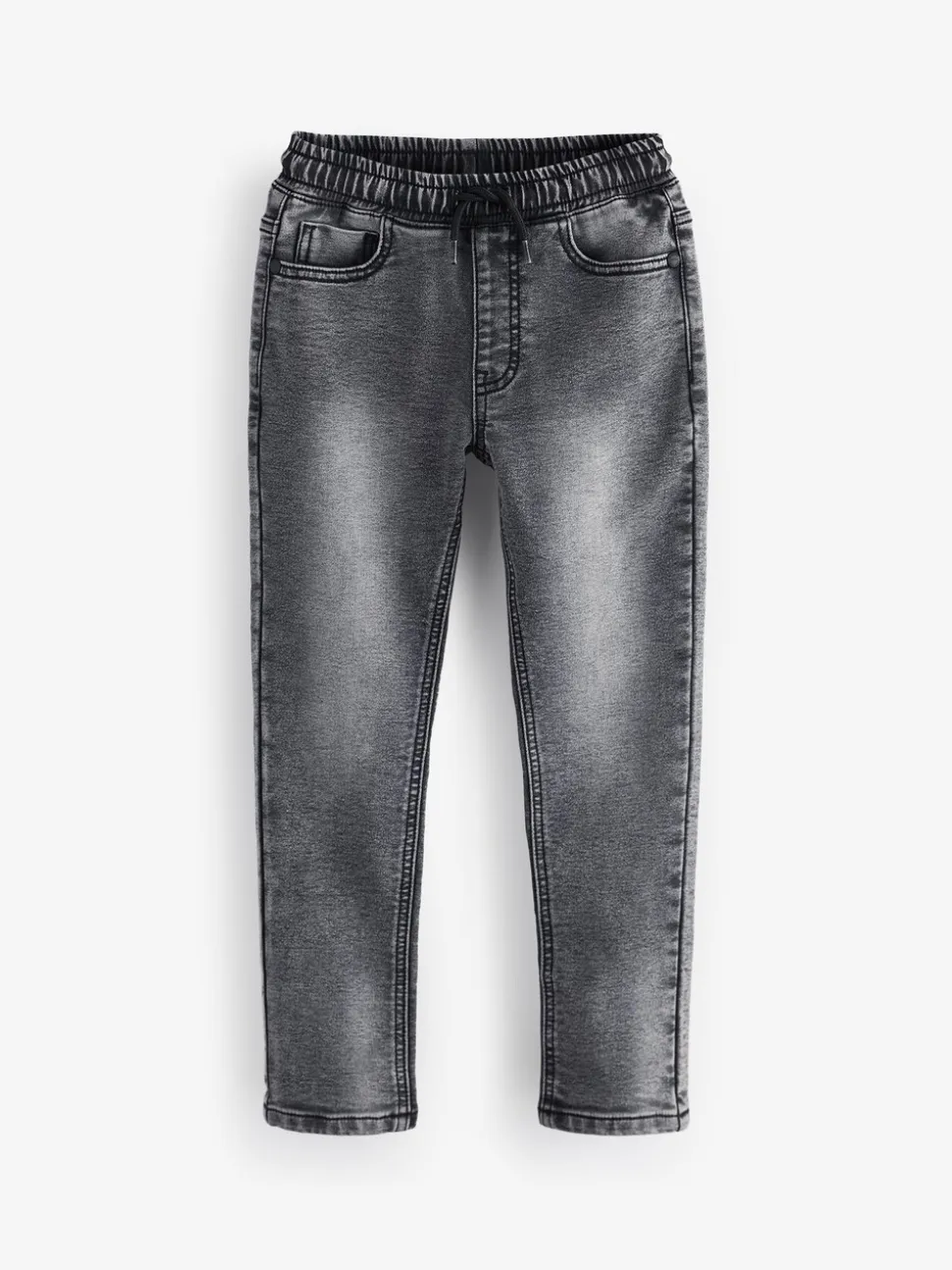 Grijs - Jeans met stretch en elastische taille (3-16 jr)