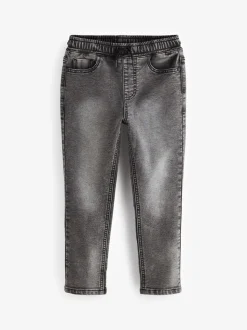 Grijs - Jeans met stretch en elastische taille (3-16 jr)