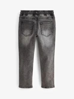 Grijs - Jeans met stretch en elastische taille (3-16 jr)