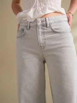 Grijs - Jeans met wijde pijpen