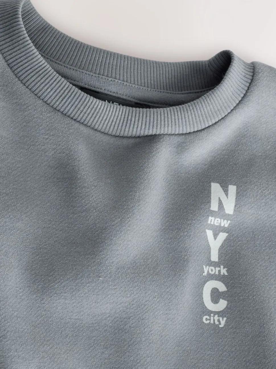 Grijs - Jersey sweatshirt met ronde hals en print op de rug (3mnd -7jr)