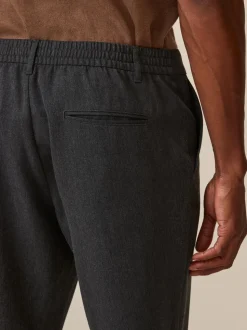 Grijs - Joggingbroek met elastische tailleband en effen voorkant