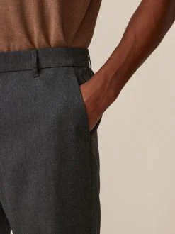 Grijs - Joggingbroek met elastische tailleband en effen voorkant