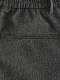 Grijs - Joggingbroek met elastische tailleband en effen voorkant