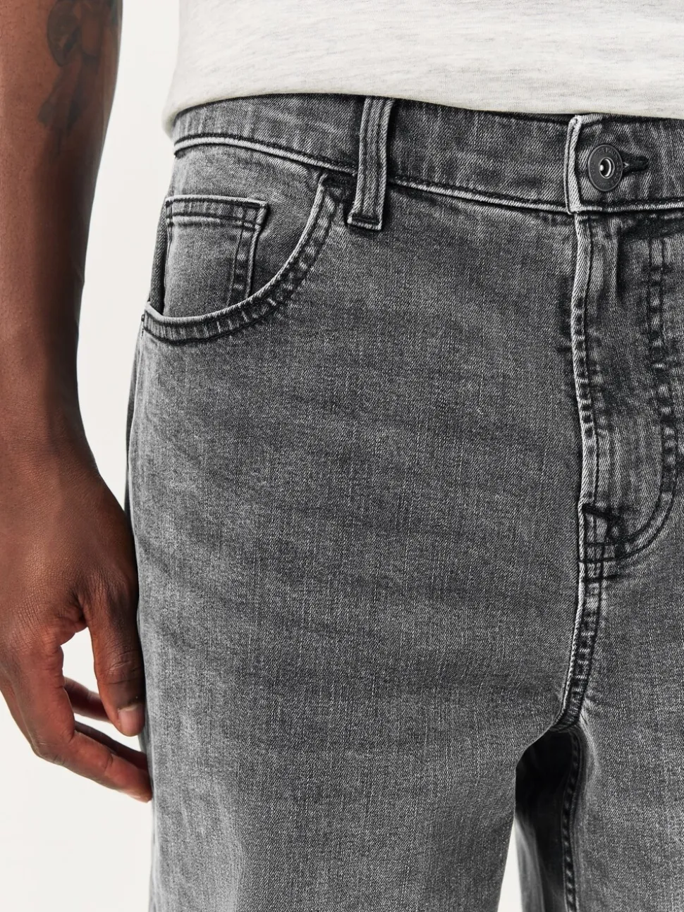 Grijs - Klassieke stretchy Jeans met relaxed fit