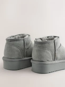 Grijs - Lage schoenen mini warmgevoerde waterafstotende suède Boots
