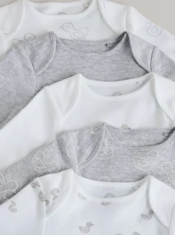 Grijs - Long Sleeved Baby Bodysuits 5 Pack