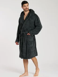 Grijs - Loungeable Sherpa kamerjas met capuchon