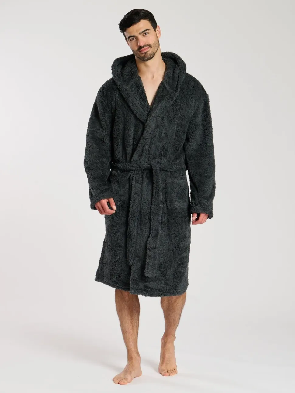 Grijs - Loungeable Sherpa kamerjas met capuchon