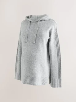 Grijs - Maternity Knitted Hoodie