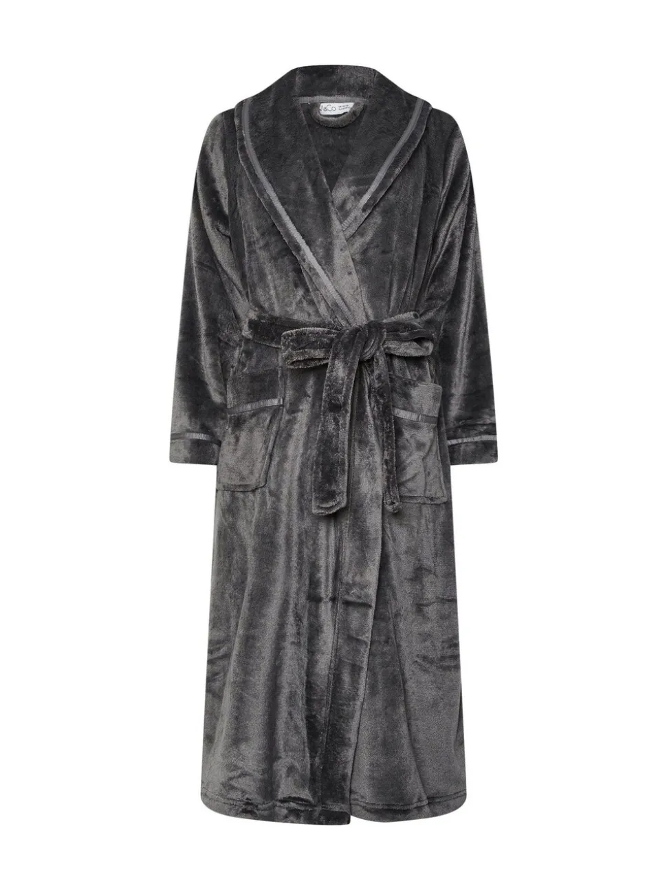 Grijs - M&Co Ribbon Shawl Collar Robe