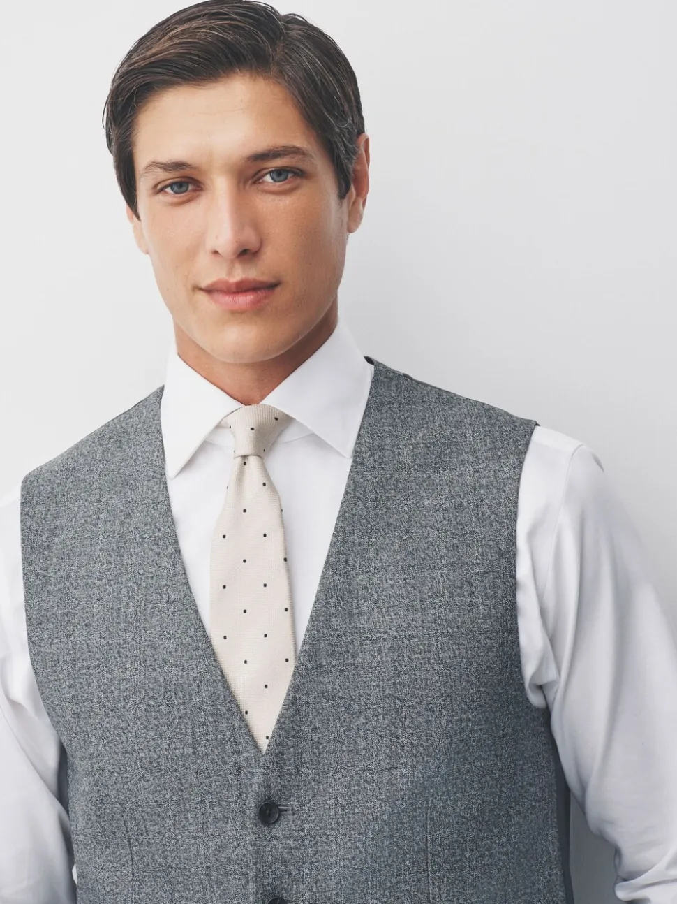 Grijs - Merino Wool Blend Suit Waistcoat