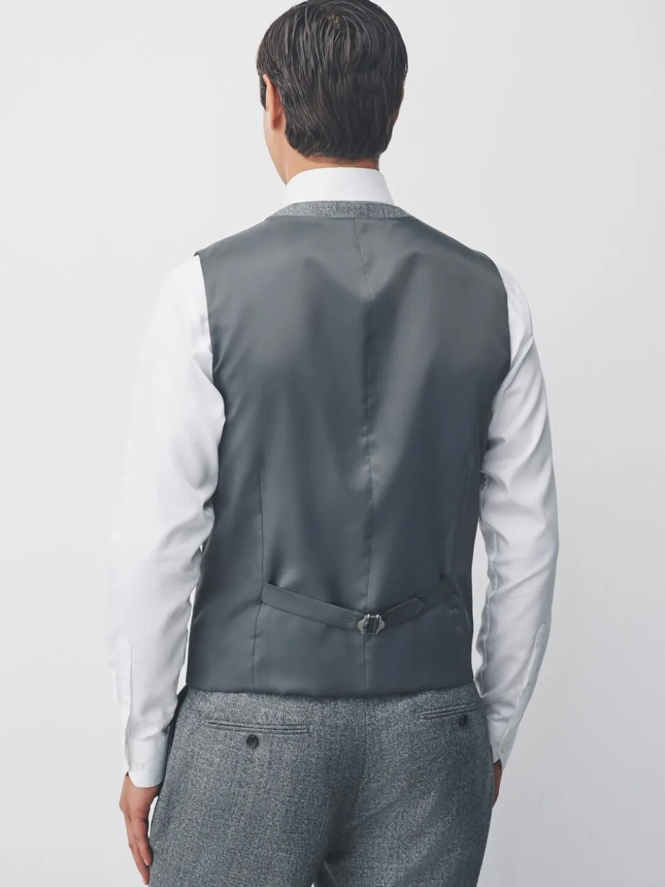 Grijs - Merino Wool Blend Suit Waistcoat