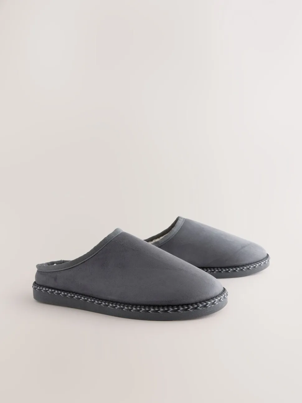 Grijs - Microsuede Taped Mule Slippers
