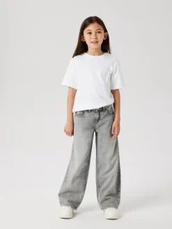 Grijs - Name It jeans met wijde pijpen