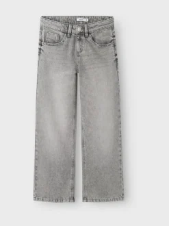 Grijs - Name It jeans met wijde pijpen
